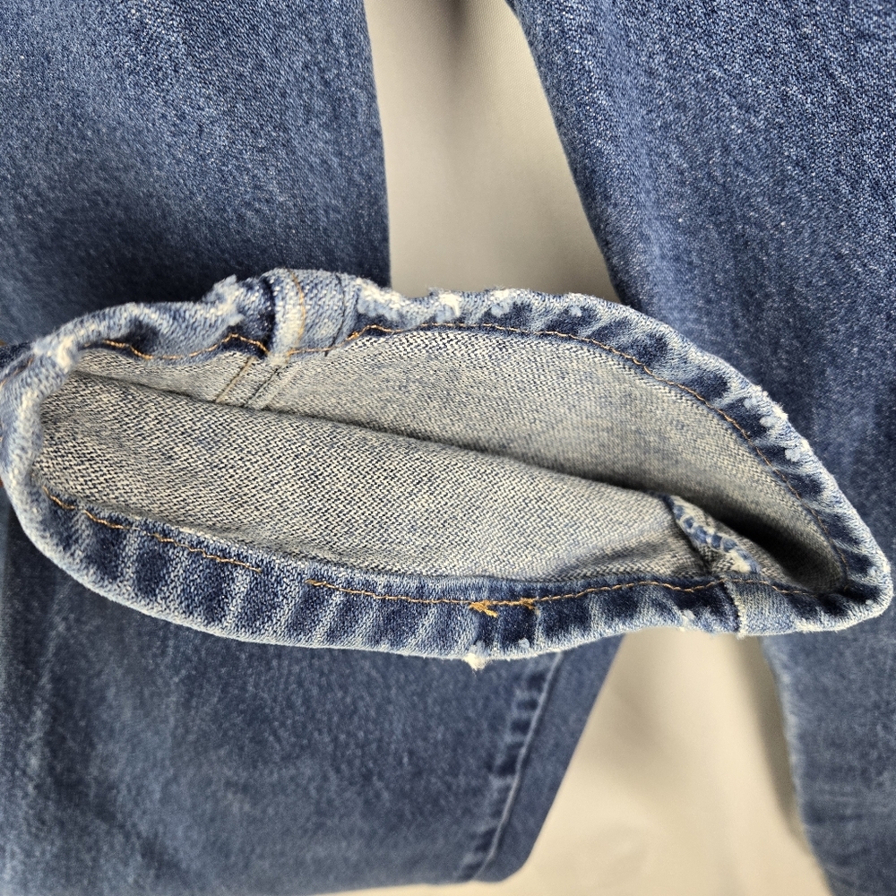Vintage Wrangler Mens Straight Leg Blue Denim Jeans Size 35x34 - Picture 8 of 15